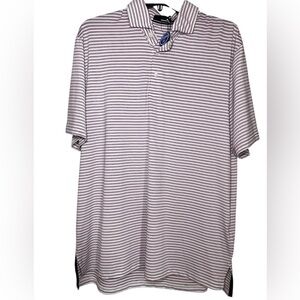Ralph Lauren RLX white/pink and black classic fit performance polo sz M